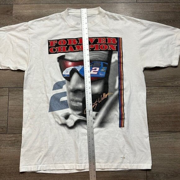 VTG 90s Rusty Wallace Forever a Champion Miller Lite T-Shirt Single Stitch XL - Picture 7 of 7